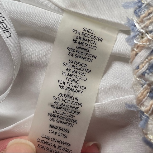 Calvin Klein Tweed Pencil Skirt - white, tan and blue sz 14 - Picture 5 of 5